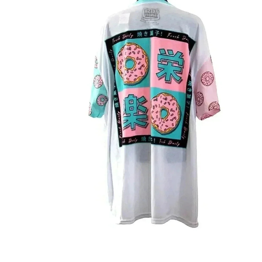 Graphic Top Donut Design Tokyo Whimsical Skater Novelty 3XL